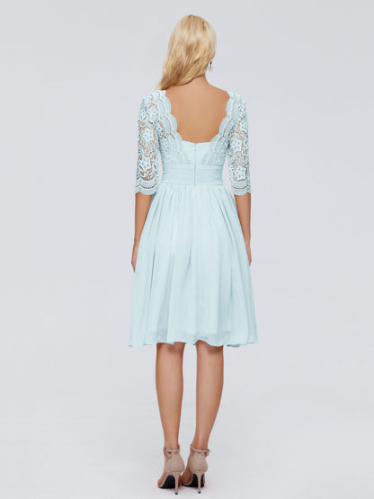 Jordyn Knee Length Lace Bridesmaid Dresses