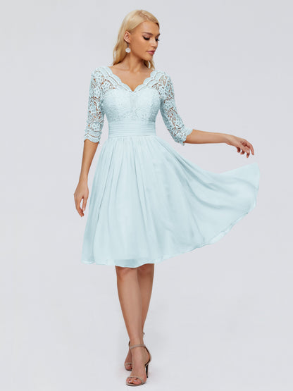Jordyn Knee Length Lace Bridesmaid Dresses