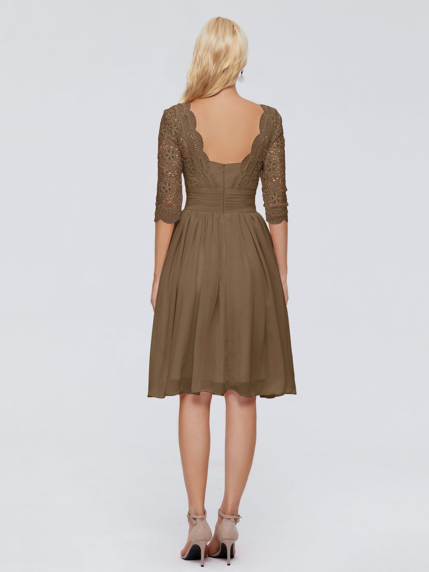 Jordyn Knee Length Lace Bridesmaid Dresses