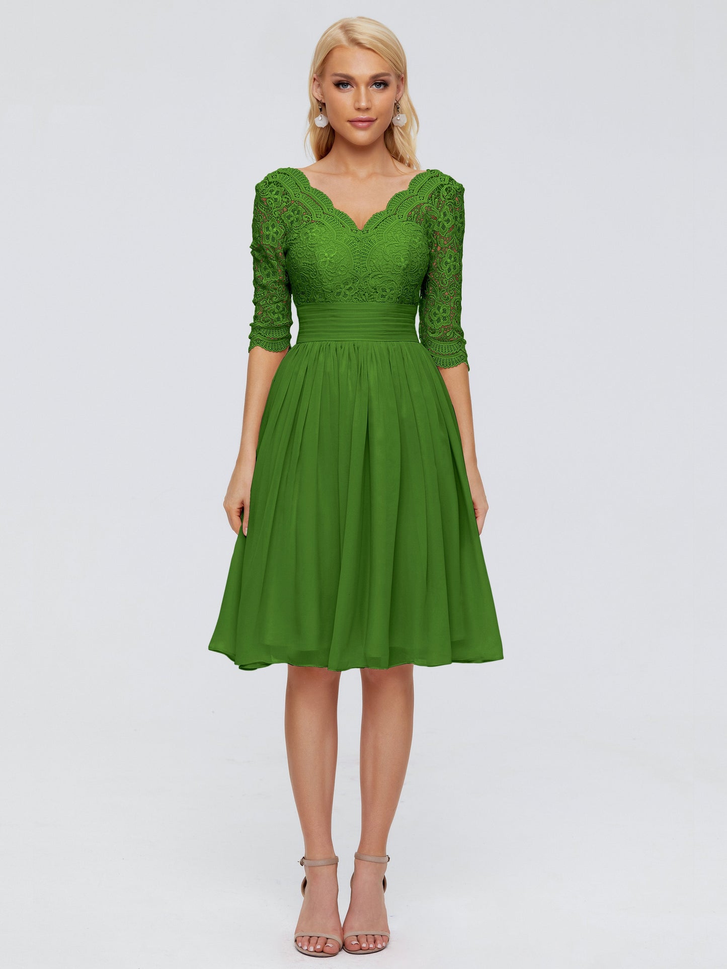 Jordyn Knee Length Lace Bridesmaid Dresses