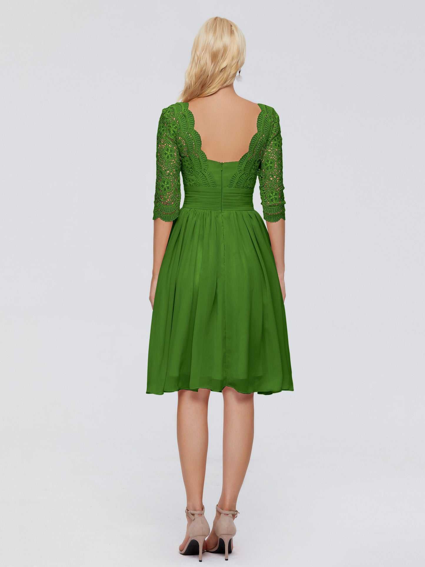 Jordyn Knee Length Lace Bridesmaid Dresses