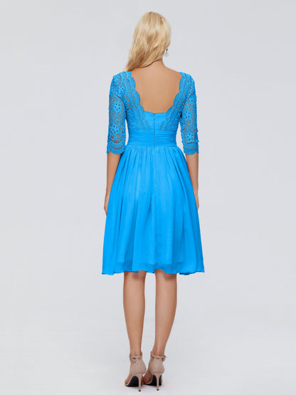 Jordyn Knee Length Lace Bridesmaid Dresses