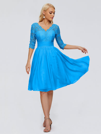 Jordyn Knee Length Lace Bridesmaid Dresses