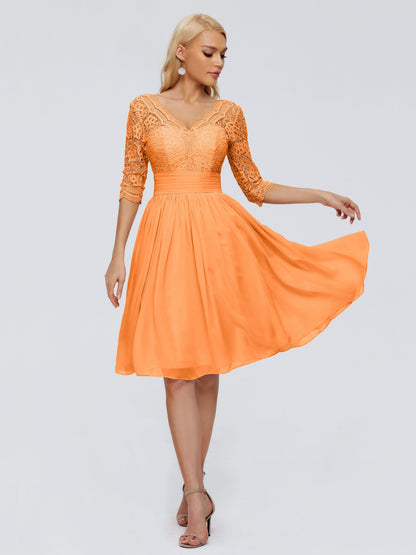 Jordyn Knee Length Lace Bridesmaid Dresses