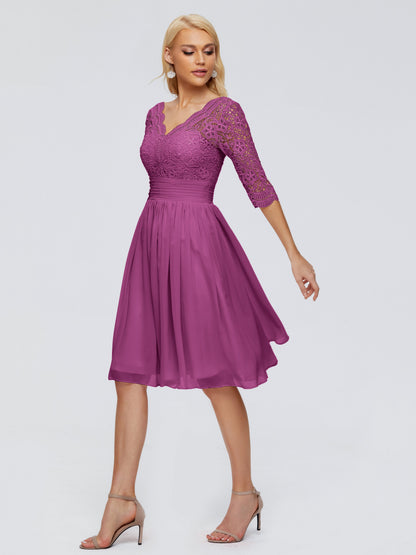 Jordyn Knee Length Lace Bridesmaid Dresses