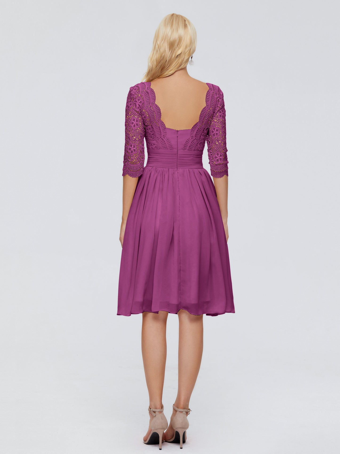 Jordyn Knee Length Lace Bridesmaid Dresses