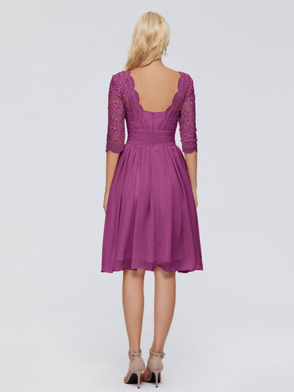 Jordyn Knee Length Lace Bridesmaid Dresses