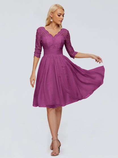 Jordyn Knee Length Lace Bridesmaid Dresses