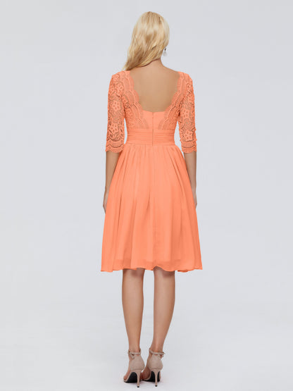 Jordyn Knee Length Lace Bridesmaid Dresses