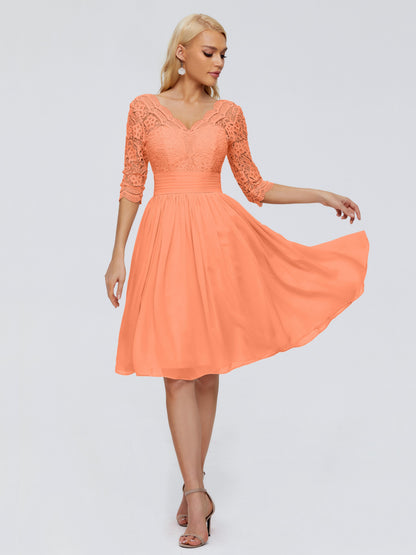 Jordyn Knee Length Lace Bridesmaid Dresses