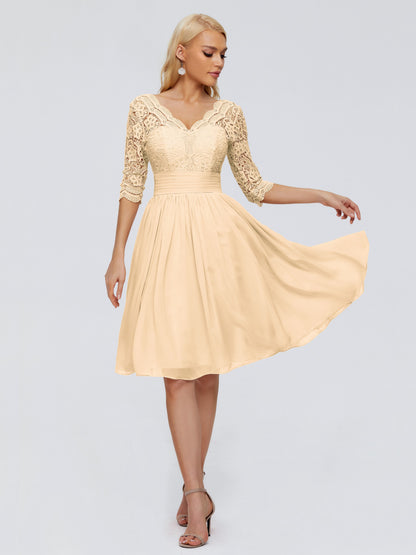 Jordyn Knee Length Lace Bridesmaid Dresses