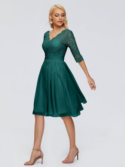Jordyn Knee Length Lace Bridesmaid Dresses