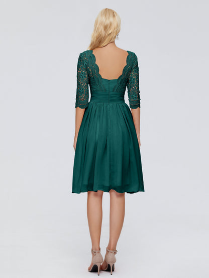 Jordyn Knee Length Lace Bridesmaid Dresses