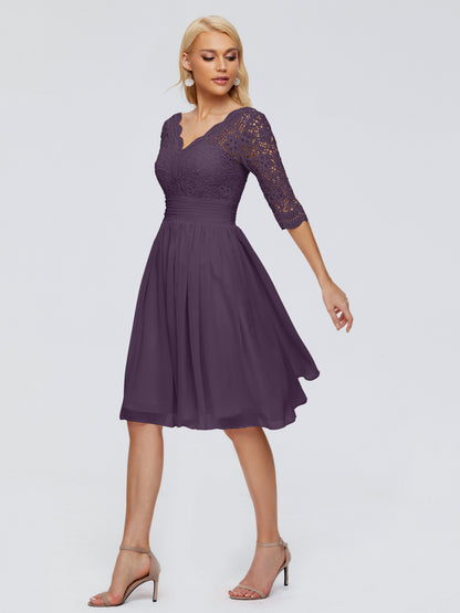 Jordyn Knee Length Lace Bridesmaid Dresses
