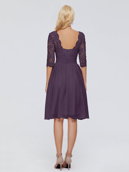 Jordyn Knee Length Lace Bridesmaid Dresses