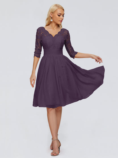 Jordyn Knee Length Lace Bridesmaid Dresses