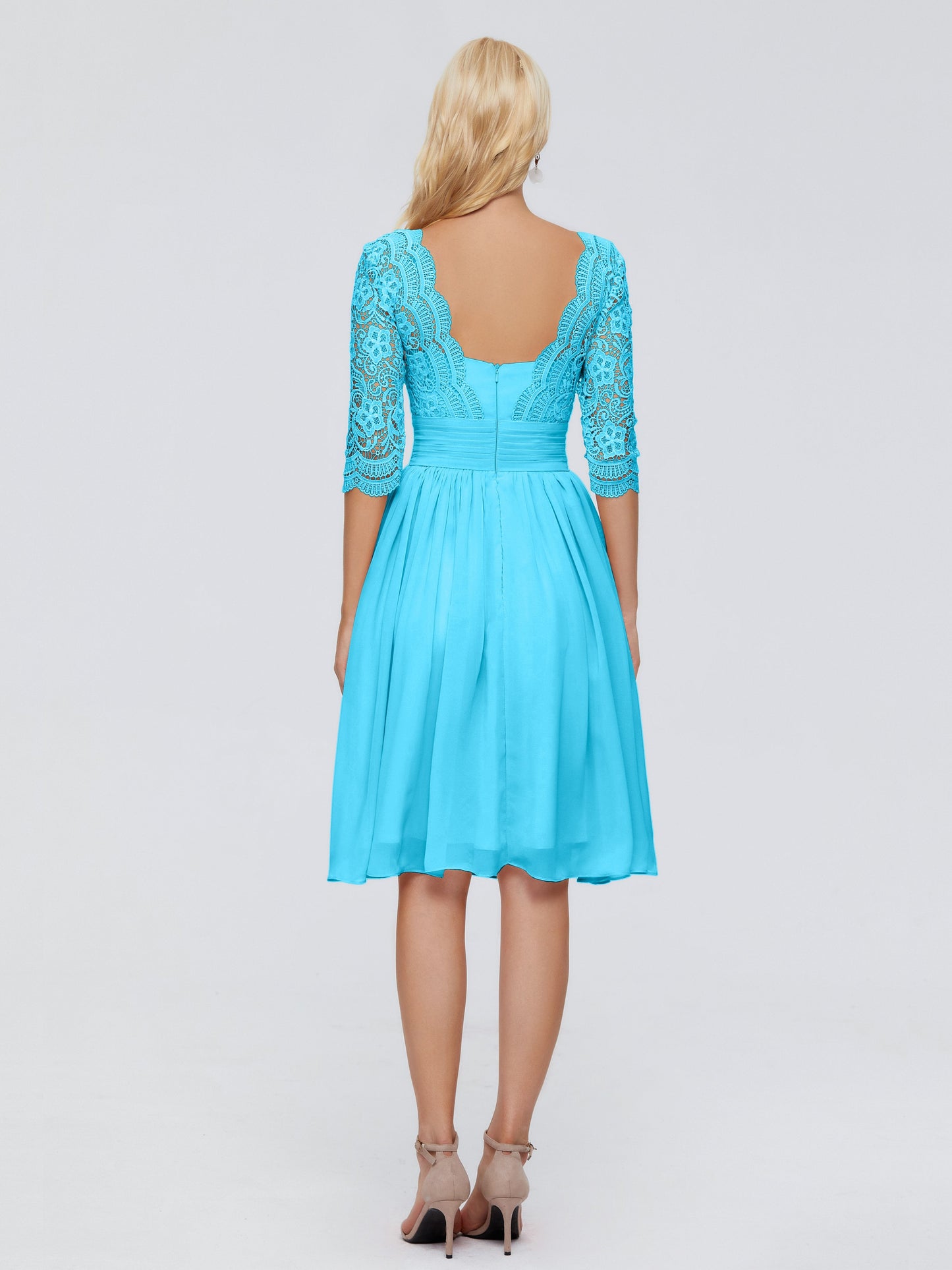 Jordyn Knee Length Lace Bridesmaid Dresses
