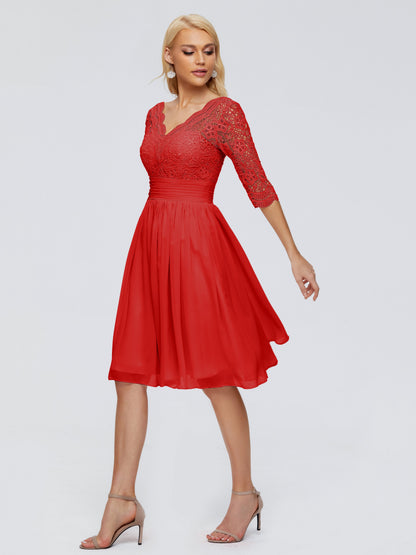 Jordyn Knee Length Lace Bridesmaid Dresses