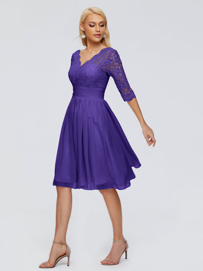 Jordyn Knee Length Lace Bridesmaid Dresses
