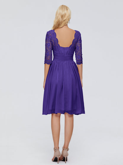Jordyn Knee Length Lace Bridesmaid Dresses