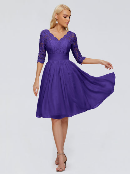 Jordyn Knee Length Lace Bridesmaid Dresses