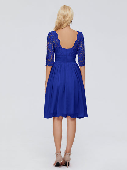 Jordyn Knee Length Lace Bridesmaid Dresses