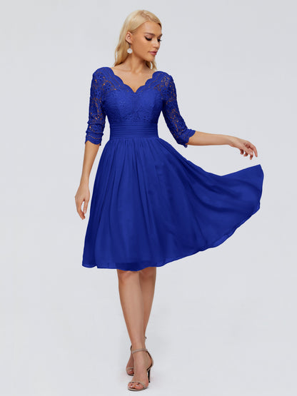 Jordyn Knee Length Lace Bridesmaid Dresses