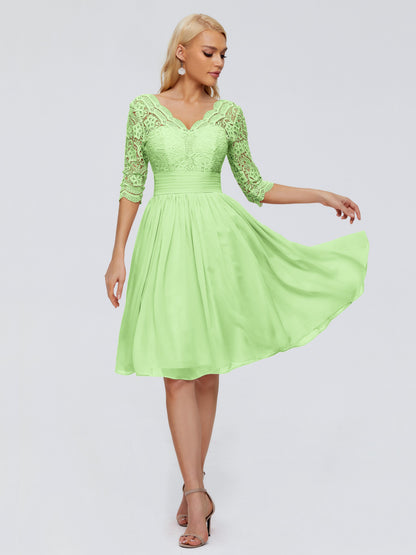 Jordyn Knee Length Lace Bridesmaid Dresses
