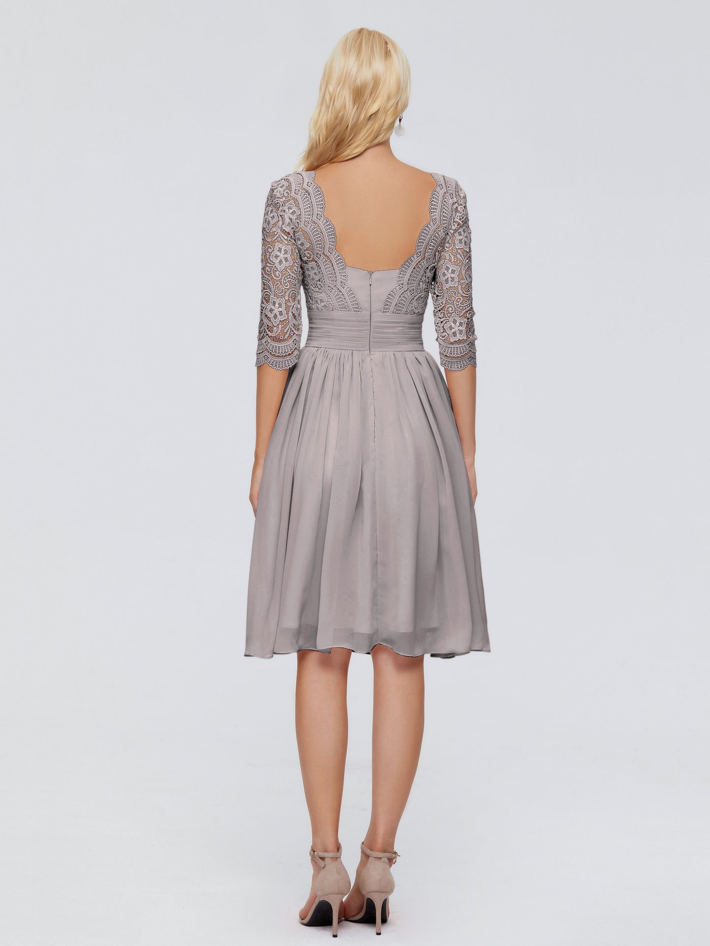 Jordyn Knee Length Lace Bridesmaid Dresses