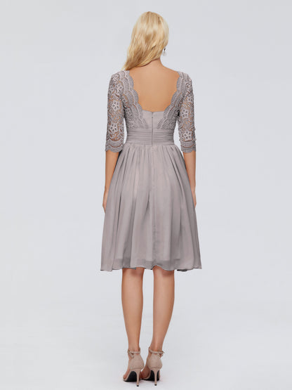 Jordyn Knee Length Lace Bridesmaid Dresses