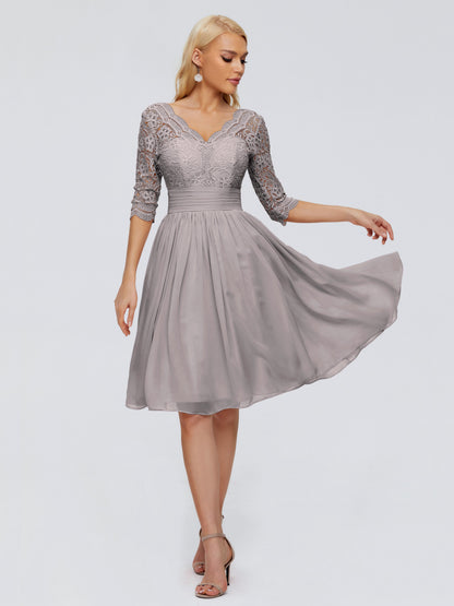Jordyn Knee Length Lace Bridesmaid Dresses