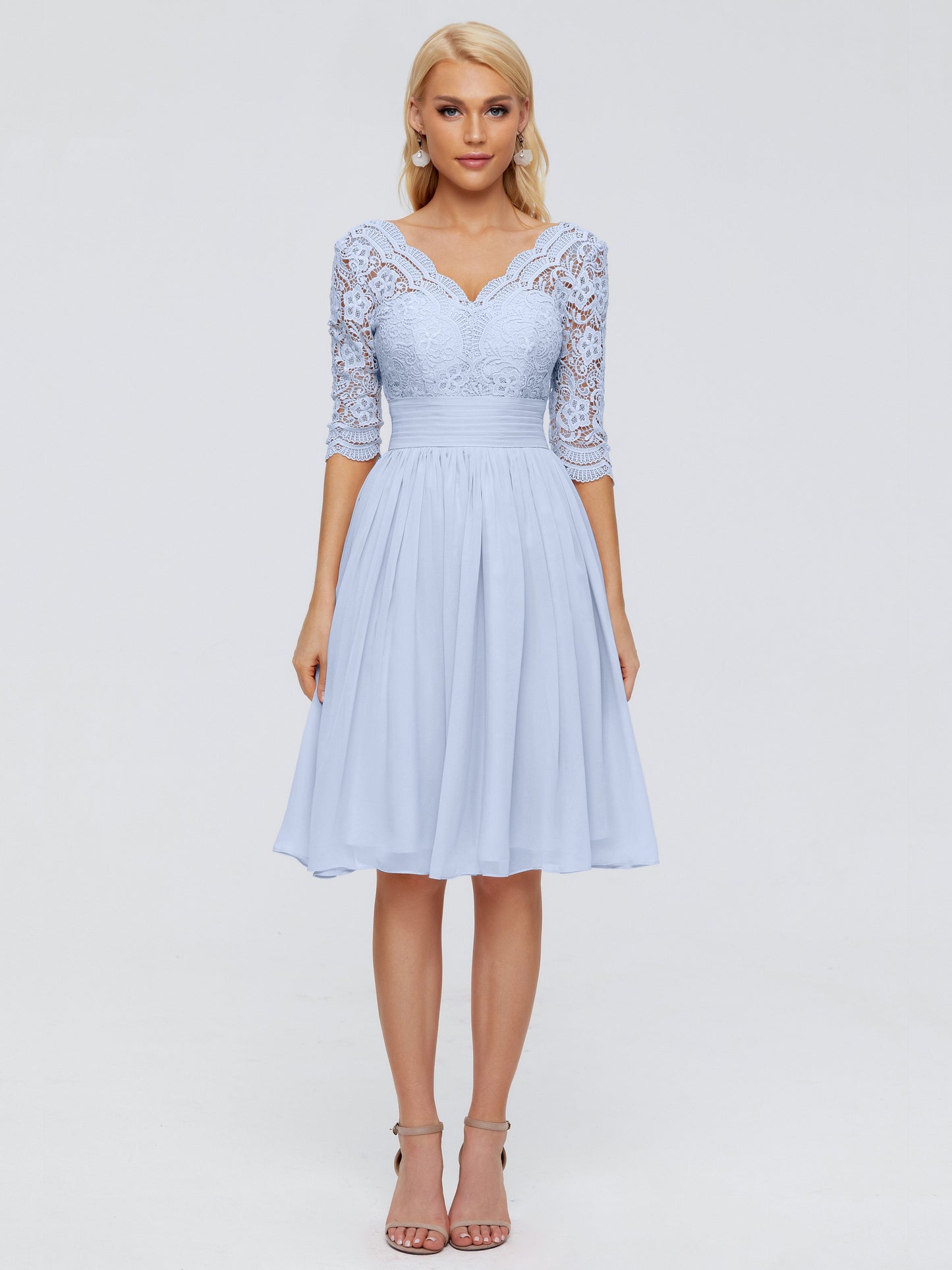 Jordyn Knee Length Lace Bridesmaid Dresses