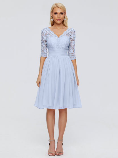 Jordyn Knee Length Lace Bridesmaid Dresses