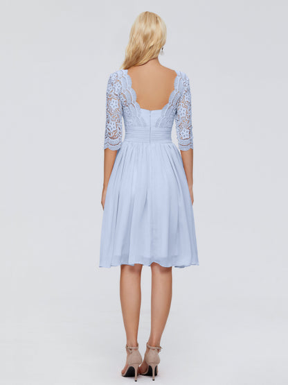 Jordyn Knee Length Lace Bridesmaid Dresses