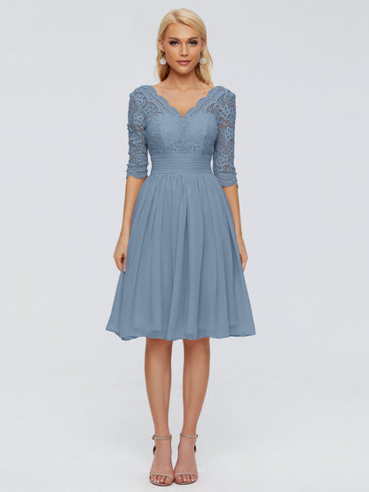 Jordyn Knee Length Lace Bridesmaid Dresses
