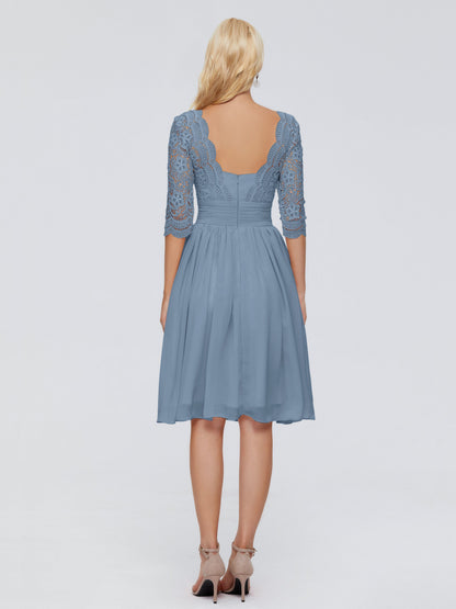 Jordyn Knee Length Lace Bridesmaid Dresses