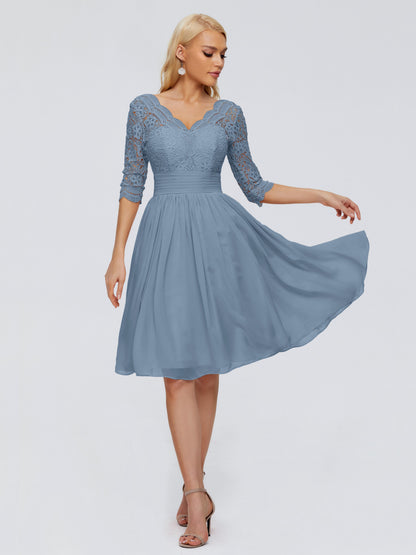 Jordyn Knee Length Lace Bridesmaid Dresses