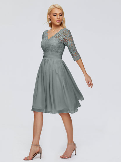 Jordyn Knee Length Lace Bridesmaid Dresses