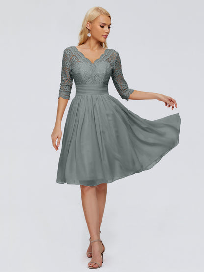 Jordyn Knee Length Lace Bridesmaid Dresses