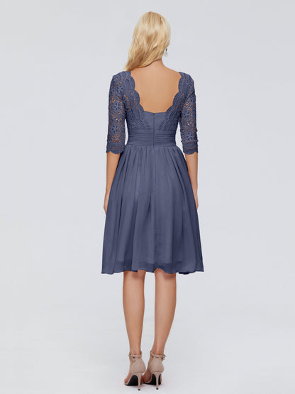 Jordyn Knee Length Lace Bridesmaid Dresses