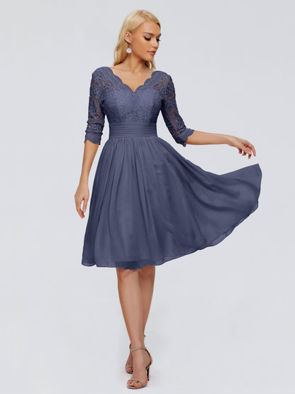 Jordyn Knee Length Lace Bridesmaid Dresses