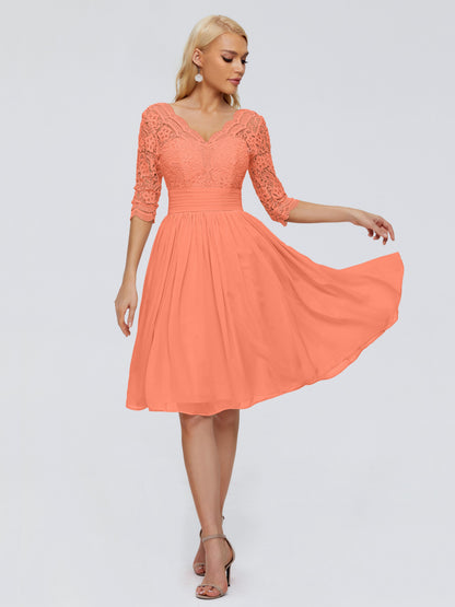 Jordyn Knee Length Lace Bridesmaid Dresses