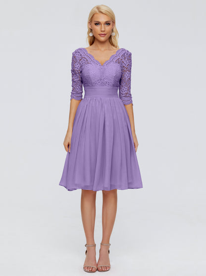 Jordyn Knee Length Lace Bridesmaid Dresses