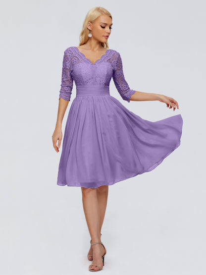 Jordyn Knee Length Lace Bridesmaid Dresses