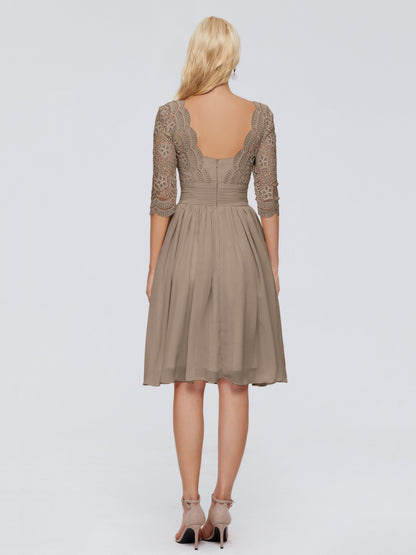 Jordyn Knee Length Lace Bridesmaid Dresses