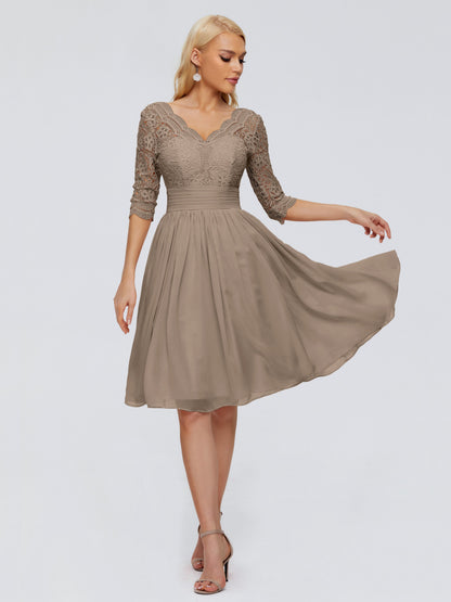 Jordyn Knee Length Lace Bridesmaid Dresses