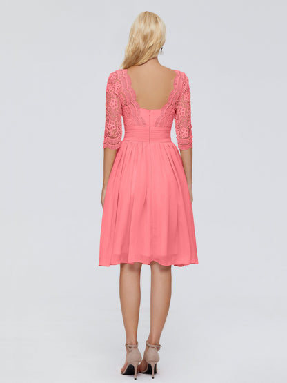 Jordyn Knee Length Lace Bridesmaid Dresses