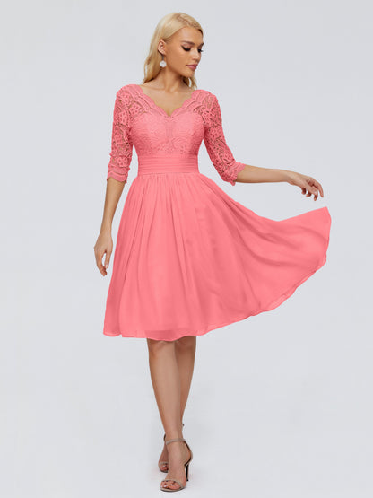 Jordyn Knee Length Lace Bridesmaid Dresses