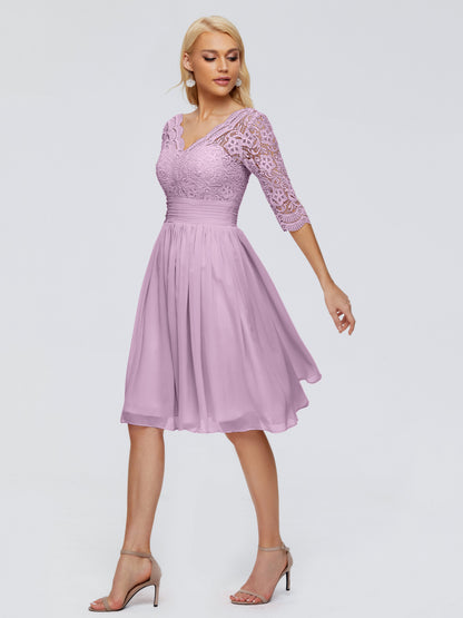 Jordyn Knee Length Lace Bridesmaid Dresses