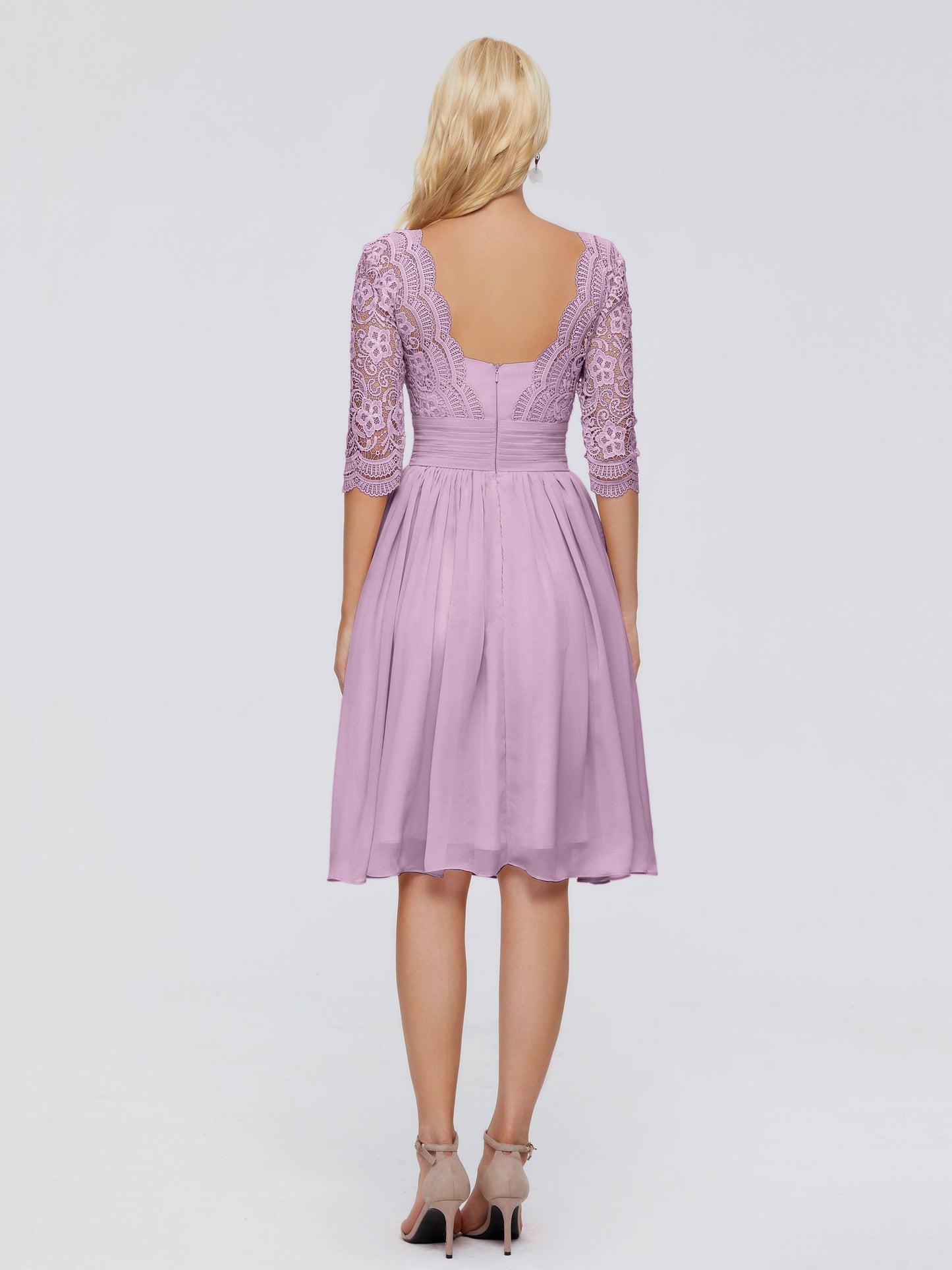 Jordyn Knee Length Lace Bridesmaid Dresses